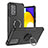 Custodia Silicone e Plastica Opaca Cover con Magnetico Anello Supporto JX2 per Samsung Galaxy A52s 5G Nero