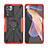 Custodia Silicone e Plastica Opaca Cover con Magnetico Anello Supporto JX2 per Xiaomi Mi 11i 5G (2022) Rosa Caldo