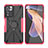 Custodia Silicone e Plastica Opaca Cover con Magnetico Anello Supporto JX2 per Xiaomi Mi 11i 5G (2022) Rosso
