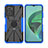 Custodia Silicone e Plastica Opaca Cover con Magnetico Anello Supporto JX2 per Xiaomi Redmi 10 Prime Plus 5G Blu