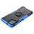 Custodia Silicone e Plastica Opaca Cover con Magnetico Anello Supporto JX3 per Samsung Galaxy F12 Blu