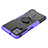 Custodia Silicone e Plastica Opaca Cover con Magnetico Anello Supporto JX3 per Samsung Galaxy F12 Viola