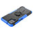 Custodia Silicone e Plastica Opaca Cover con Magnetico Anello Supporto JX3 per Samsung Galaxy M12 Blu