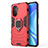 Custodia Silicone e Plastica Opaca Cover con Magnetico Anello Supporto KC1 per Huawei Nova Y71 Rosso