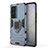 Custodia Silicone e Plastica Opaca Cover con Magnetico Anello Supporto KC1 per Vivo X70 Pro 5G Blu