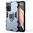 Custodia Silicone e Plastica Opaca Cover con Magnetico Anello Supporto KC1 per Xiaomi Redmi Note 11 Pro+ Plus 5G Blu