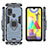 Custodia Silicone e Plastica Opaca Cover con Magnetico Anello Supporto KC2 per Samsung Galaxy M31