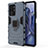 Custodia Silicone e Plastica Opaca Cover con Magnetico Anello Supporto KC2 per Xiaomi Mi 11T 5G Blu