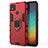 Custodia Silicone e Plastica Opaca Cover con Magnetico Anello Supporto KC2 per Xiaomi Redmi 9 Activ Rosso