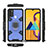 Custodia Silicone e Plastica Opaca Cover con Magnetico Anello Supporto KC3 per Samsung Galaxy M21
