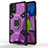 Custodia Silicone e Plastica Opaca Cover con Magnetico Anello Supporto KC4 per Samsung Galaxy M51 Viola