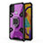 Custodia Silicone e Plastica Opaca Cover con Magnetico Anello Supporto KC5 per Samsung Galaxy M21 Viola