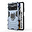 Custodia Silicone e Plastica Opaca Cover con Magnetico Anello Supporto KC6 per Xiaomi Poco X4 Pro 5G Blu