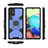 Custodia Silicone e Plastica Opaca Cover con Magnetico Anello Supporto KC7 per Samsung Galaxy A71 4G A715 Blu