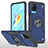 Custodia Silicone e Plastica Opaca Cover con Magnetico Anello Supporto MQ1 per Oppo A54 4G Blu
