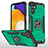 Custodia Silicone e Plastica Opaca Cover con Magnetico Anello Supporto MQ1 per Samsung Galaxy A04s