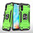 Custodia Silicone e Plastica Opaca Cover con Magnetico Anello Supporto MQ1 per Samsung Galaxy A10e