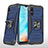 Custodia Silicone e Plastica Opaca Cover con Magnetico Anello Supporto MQ1 per Samsung Galaxy A10e Blu