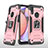 Custodia Silicone e Plastica Opaca Cover con Magnetico Anello Supporto MQ1 per Samsung Galaxy A10s Oro Rosa