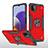Custodia Silicone e Plastica Opaca Cover con Magnetico Anello Supporto MQ1 per Samsung Galaxy A22s 5G Rosso