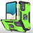 Custodia Silicone e Plastica Opaca Cover con Magnetico Anello Supporto MQ1 per Samsung Galaxy A33 5G Verde
