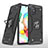 Custodia Silicone e Plastica Opaca Cover con Magnetico Anello Supporto MQ1 per Samsung Galaxy A71 4G A715 Nero