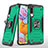 Custodia Silicone e Plastica Opaca Cover con Magnetico Anello Supporto MQ1 per Samsung Galaxy A90 5G Verde Notte