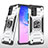 Custodia Silicone e Plastica Opaca Cover con Magnetico Anello Supporto MQ1 per Samsung Galaxy A91 Argento