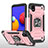 Custodia Silicone e Plastica Opaca Cover con Magnetico Anello Supporto MQ1 per Samsung Galaxy M01 Core