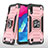 Custodia Silicone e Plastica Opaca Cover con Magnetico Anello Supporto MQ1 per Samsung Galaxy M10 Oro Rosa