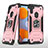 Custodia Silicone e Plastica Opaca Cover con Magnetico Anello Supporto MQ1 per Samsung Galaxy M11 Oro Rosa