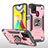 Custodia Silicone e Plastica Opaca Cover con Magnetico Anello Supporto MQ1 per Samsung Galaxy M31 Oro Rosa