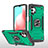 Custodia Silicone e Plastica Opaca Cover con Magnetico Anello Supporto MQ1 per Samsung Galaxy M32 5G Verde Notte