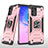 Custodia Silicone e Plastica Opaca Cover con Magnetico Anello Supporto MQ1 per Samsung Galaxy M80S