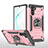 Custodia Silicone e Plastica Opaca Cover con Magnetico Anello Supporto MQ1 per Samsung Galaxy Note 10 5G Oro Rosa