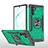 Custodia Silicone e Plastica Opaca Cover con Magnetico Anello Supporto MQ1 per Samsung Galaxy Note 10 5G Verde Notte