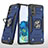 Custodia Silicone e Plastica Opaca Cover con Magnetico Anello Supporto MQ1 per Samsung Galaxy S20 Blu