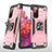 Custodia Silicone e Plastica Opaca Cover con Magnetico Anello Supporto MQ1 per Samsung Galaxy S20 FE 4G Oro Rosa
