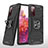 Custodia Silicone e Plastica Opaca Cover con Magnetico Anello Supporto MQ1 per Samsung Galaxy S20 FE 5G Nero