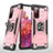 Custodia Silicone e Plastica Opaca Cover con Magnetico Anello Supporto MQ1 per Samsung Galaxy S20 Lite 5G Oro Rosa