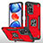 Custodia Silicone e Plastica Opaca Cover con Magnetico Anello Supporto MQ1 per Xiaomi Mi 11i 5G (2022) Rosso