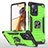 Custodia Silicone e Plastica Opaca Cover con Magnetico Anello Supporto MQ1 per Xiaomi Mi 11T 5G Verde