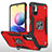 Custodia Silicone e Plastica Opaca Cover con Magnetico Anello Supporto MQ1 per Xiaomi POCO M3 Pro 5G Rosso