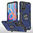Custodia Silicone e Plastica Opaca Cover con Magnetico Anello Supporto MQ1 per Xiaomi Poco M4 Pro 5G Blu