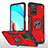Custodia Silicone e Plastica Opaca Cover con Magnetico Anello Supporto MQ1 per Xiaomi Redmi 10 (2022) Rosso