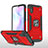 Custodia Silicone e Plastica Opaca Cover con Magnetico Anello Supporto MQ1 per Xiaomi Redmi 9A Rosso