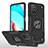 Custodia Silicone e Plastica Opaca Cover con Magnetico Anello Supporto MQ1 per Xiaomi Redmi Note 11 4G (2021) Nero