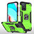 Custodia Silicone e Plastica Opaca Cover con Magnetico Anello Supporto MQ1 per Xiaomi Redmi Note 11 4G (2021) Verde