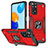 Custodia Silicone e Plastica Opaca Cover con Magnetico Anello Supporto MQ1 per Xiaomi Redmi Note 11 4G (2022) Rosso