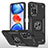 Custodia Silicone e Plastica Opaca Cover con Magnetico Anello Supporto MQ1 per Xiaomi Redmi Note 11 Pro+ Plus 5G
